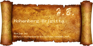 Hohenberg Brigitta névjegykártya